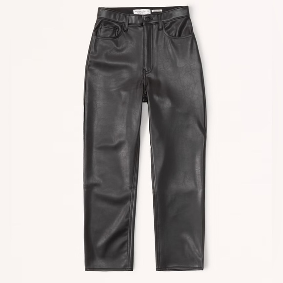 Abercrombie & Fitch Vegan Leather Ankle Straight Pant size 4 - Picture 4 of 7